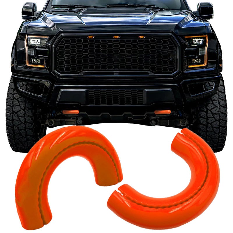 أغطية خطاف السحب المخصصة تناسب 2004-2024 Ford F150 2021-2024 Bronco Base/Big Bend/Outer Banks غطاء خطاف السحب متوافق مع ملحقات Toyota Tundra 2017-2021 (برتقالي ساطع) - Image 1